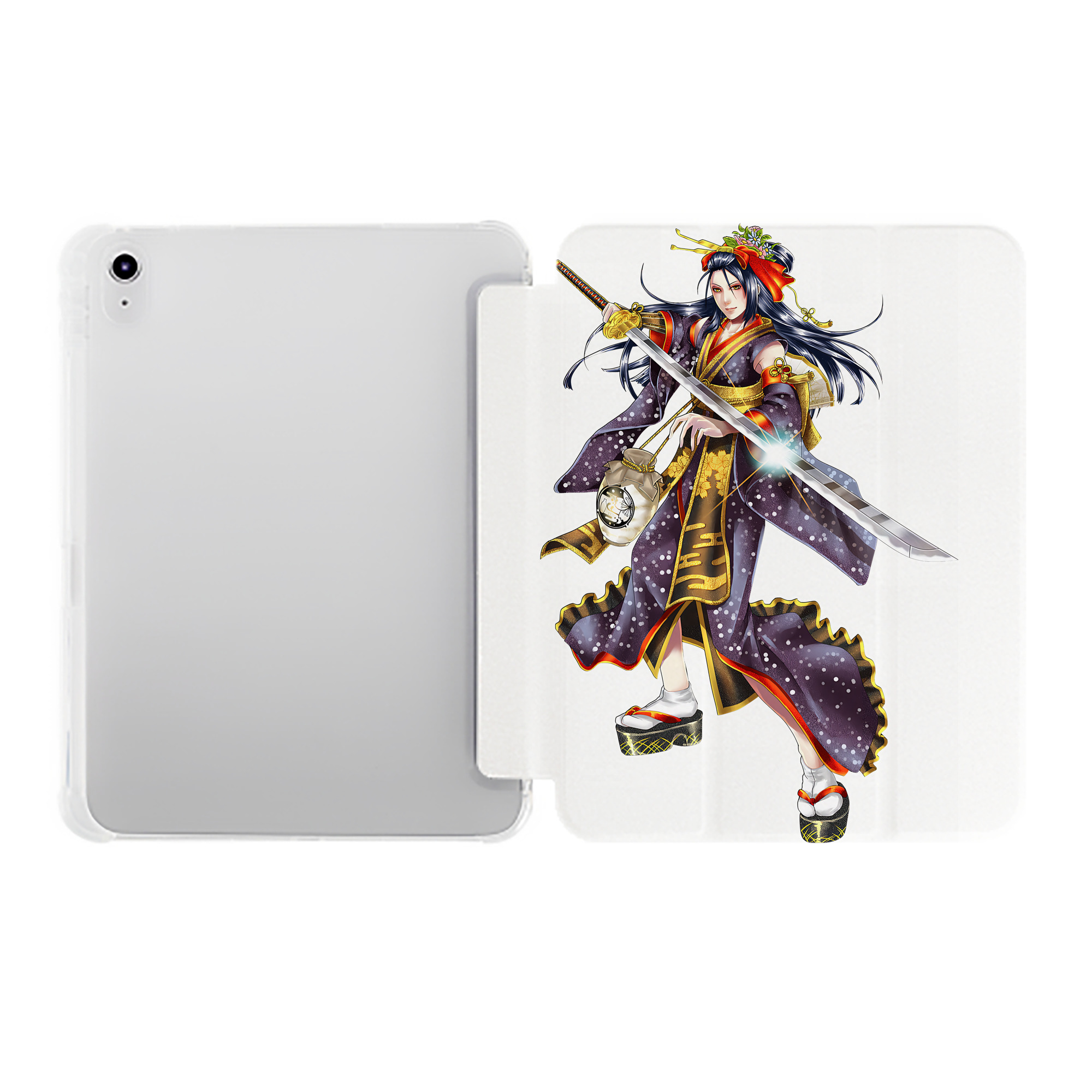 （画像用） 刀剣乱舞 Touken Ranbu IPad ケース ペン収納付き 三つ折りスタンド PUレザー×シリコン 対応機種9.5/10.5/10.9インチ